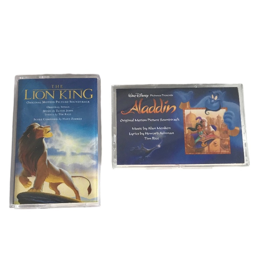 Vintage Disney Music Cassette Tapes The Lion King & Aladdin